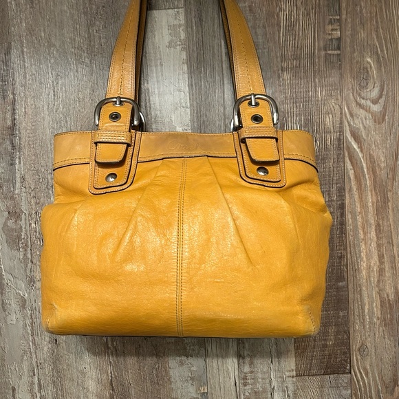 Coach Handbags - Coach Mustard Leather Shoulder Bag